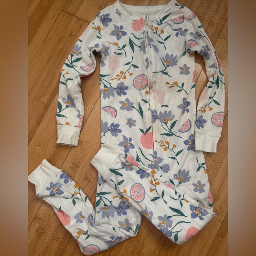🌈 3/$15 Old Navy Floral Zip Up Pajamas for Toddler